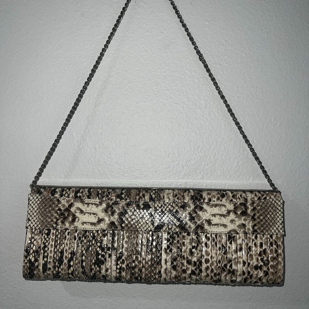 Authentic RODO Snakeskin Clutch – Detachable Chain, Evening Bag, Snakeskin bag - Picture 7 of 10